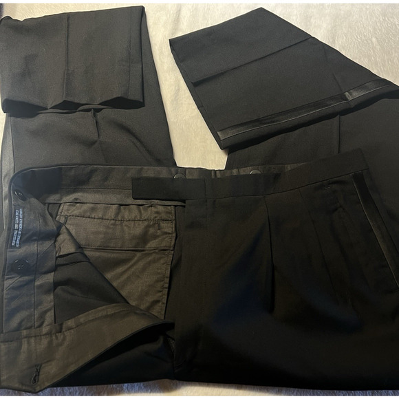 Vtg Neil Allyn Mens 46XL 40x32 Black Tuxedo 2-Piece Set Tux Black Tie - Picture 8 of 16